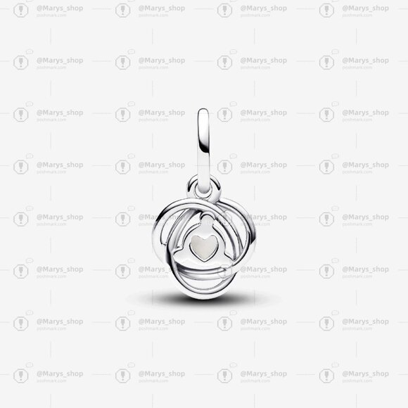 Pandora White Eternity Circle Dangle Charm - Picture 2 of 6